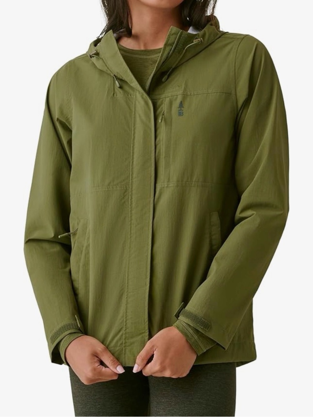 🌦️ BASS OUTDOOR Women's Hooded Woven Rain Jacket
